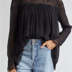 Zimmermann Black Hypnotic Lace Yoke top